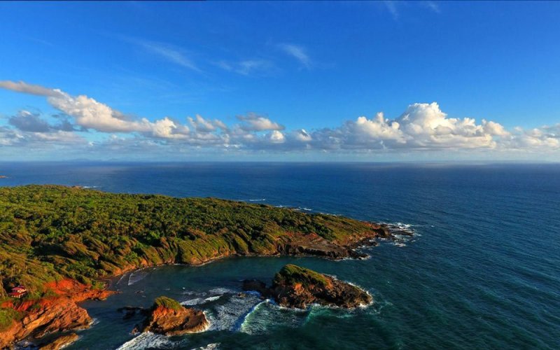 view of coastline from above